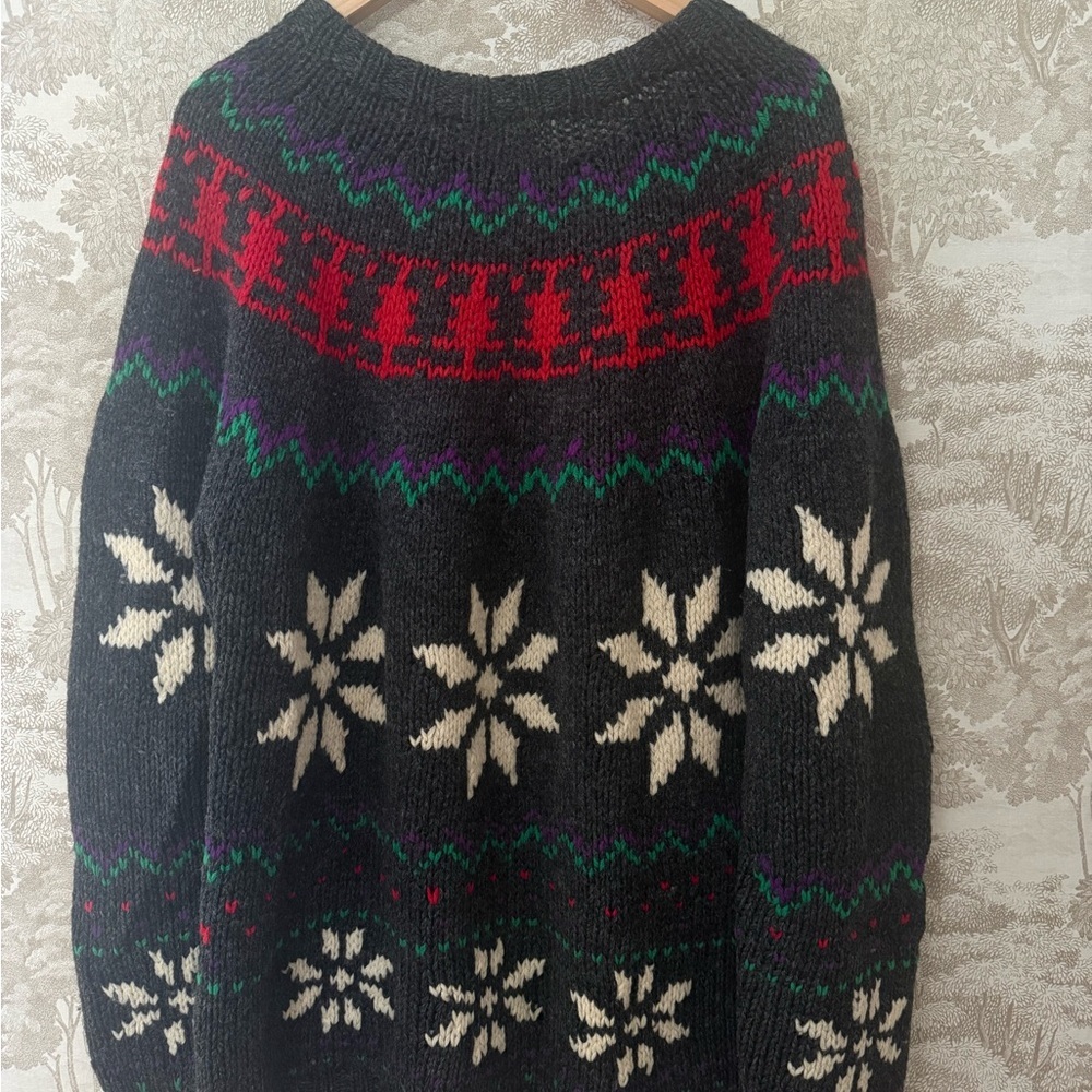 Vintage 100% Wool John Ashford Hand-knit sweater - Picture 5 of 6